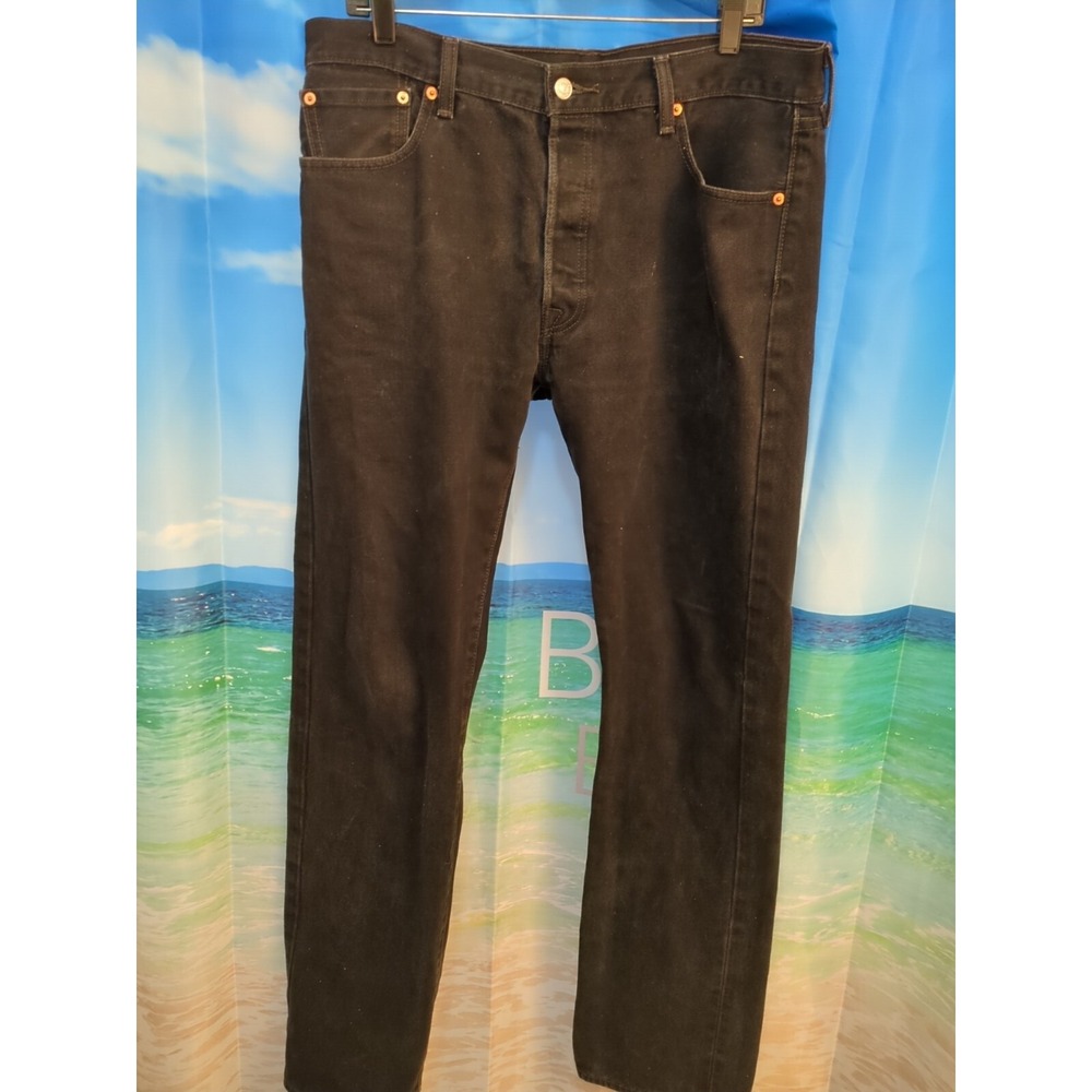 Levis Strauss Jeans Mens 36x30 Black Button Fly Denim Pants Cotton A32